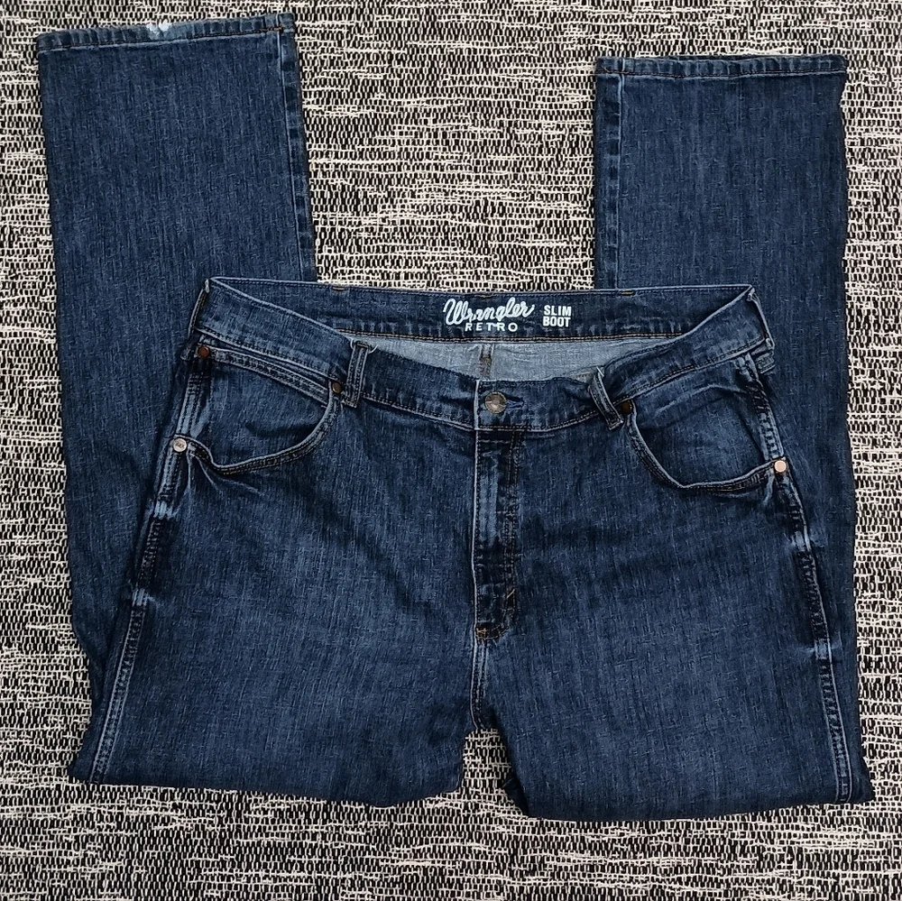 Wrangler Retro Slimboot Leather Patch Men's Jeans 40
